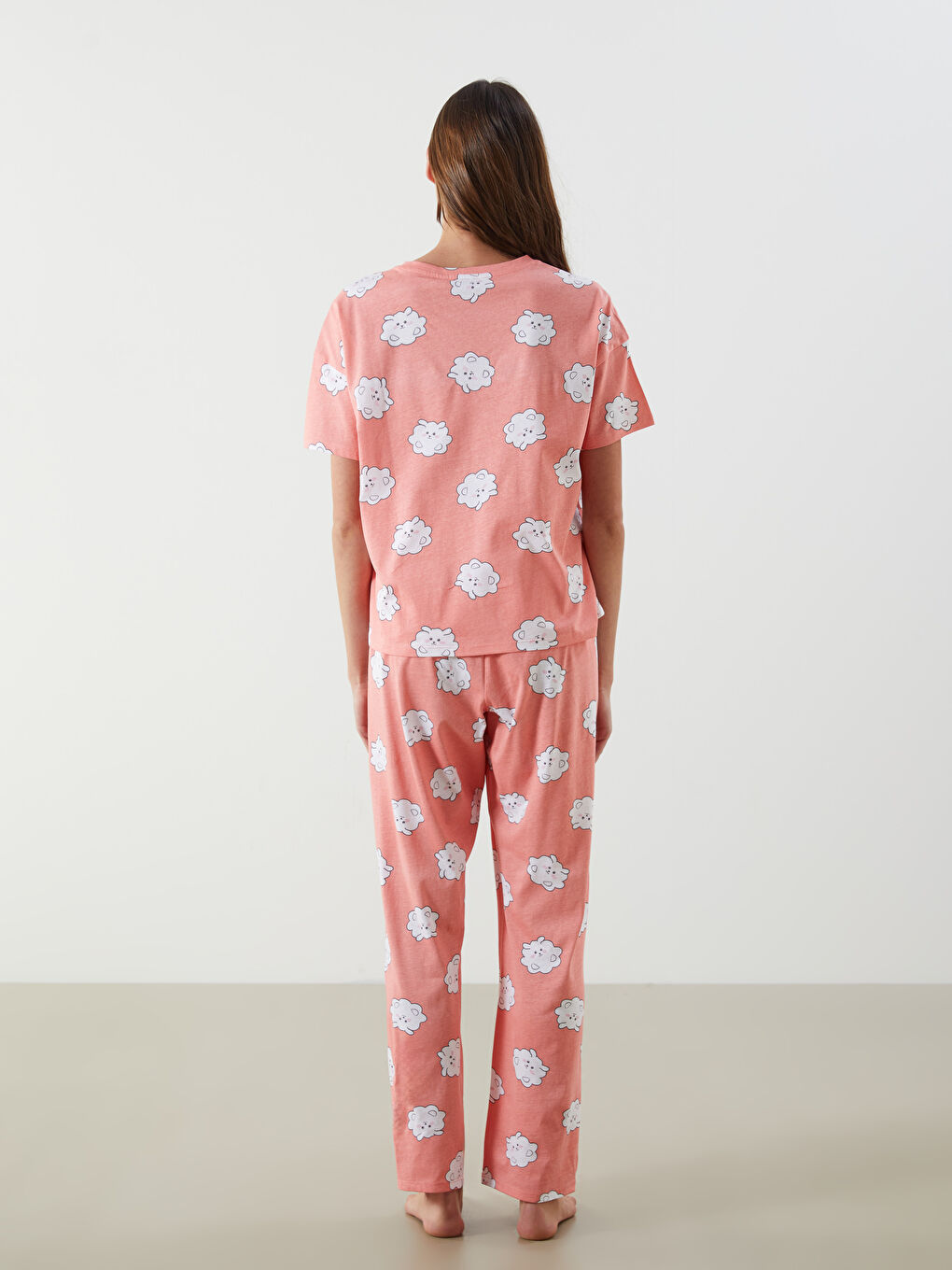 LCW Young Crew Neck Printed Women's Pyjama Set -S5JK39Z8-LR8