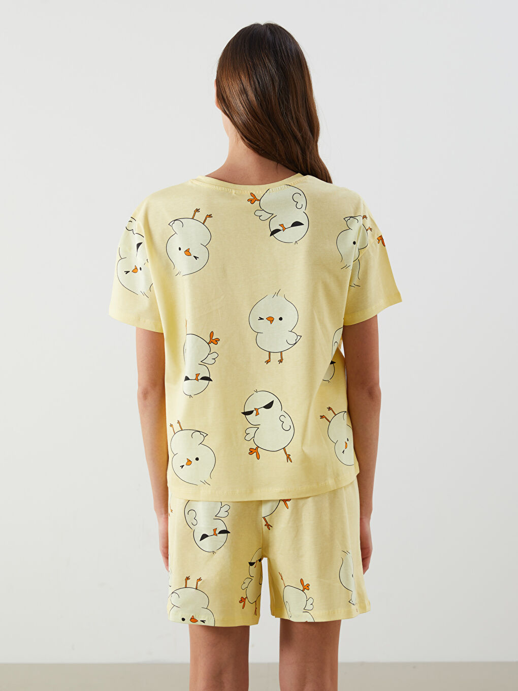 Crew Neck Printed Women's Short Pyjama Set -S5JK42Z8-LUF