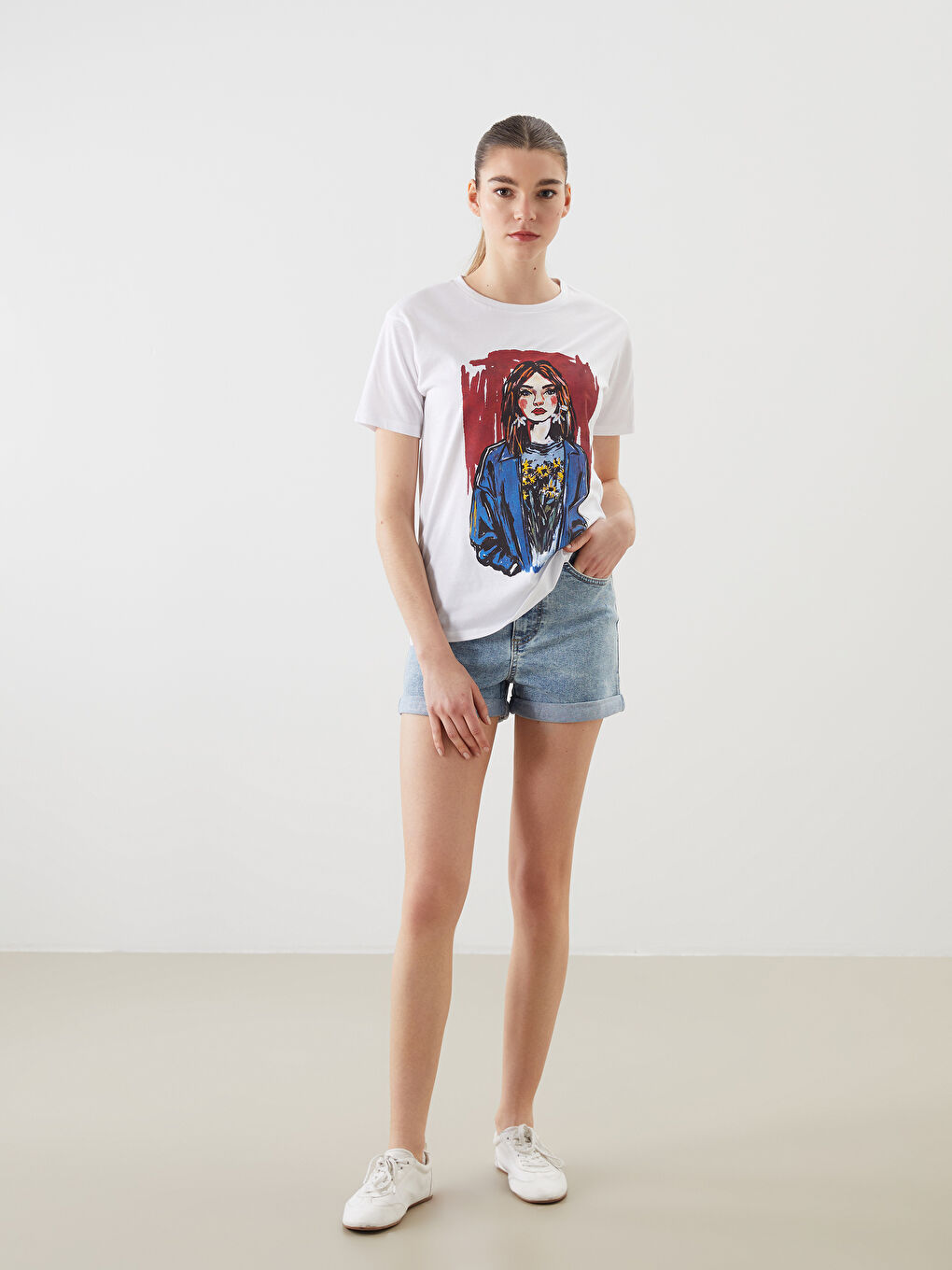 XSIDE Crew Neck Printed Women's T-Shirt -S5JK73Z8-Q6K
