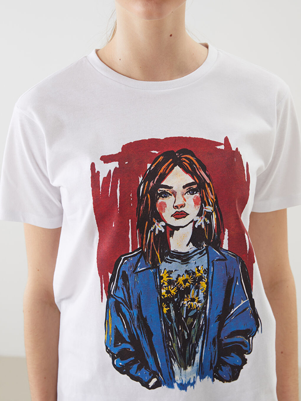 XSIDE Crew Neck Printed Women's T-Shirt -S5JK73Z8-Q6K