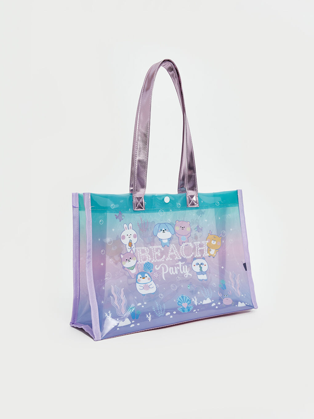 Karışık Baskılı Kız Çocuk Plaj Çantası-1