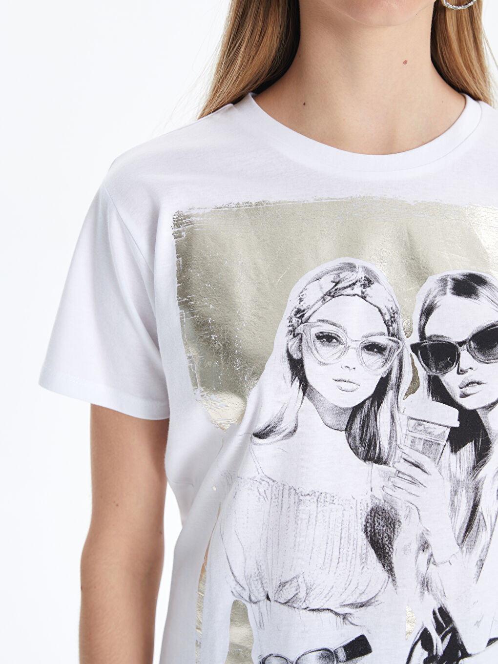 XSIDE Crew Neck Printed Women's T-Shirt -S5JK75Z8-Q6K
