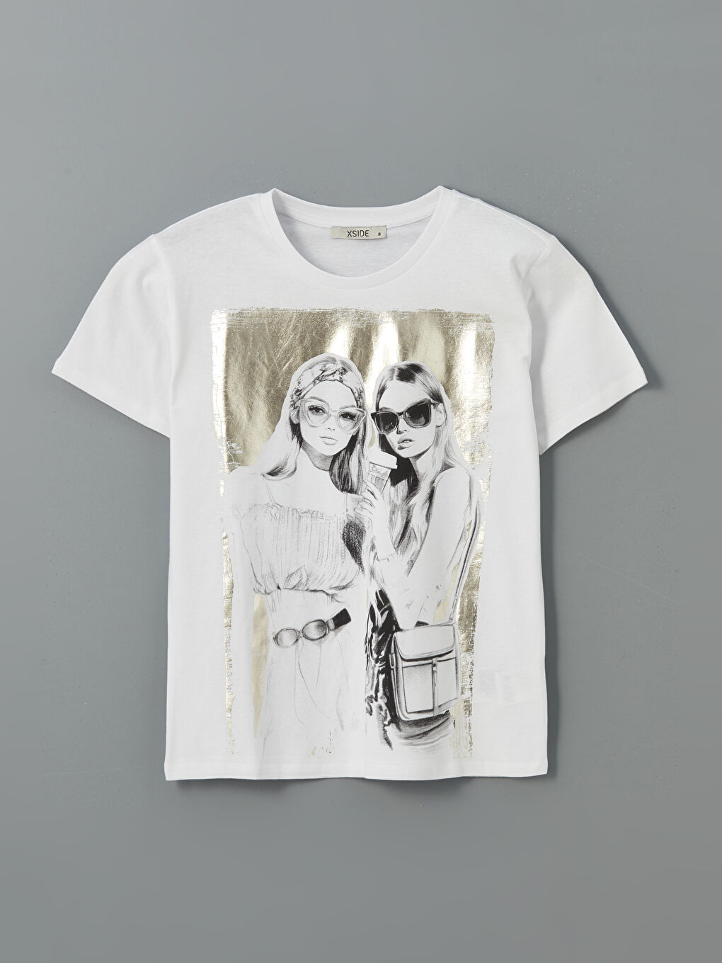 XSIDE Crew Neck Printed Women's T-Shirt -S5JK75Z8-Q6K