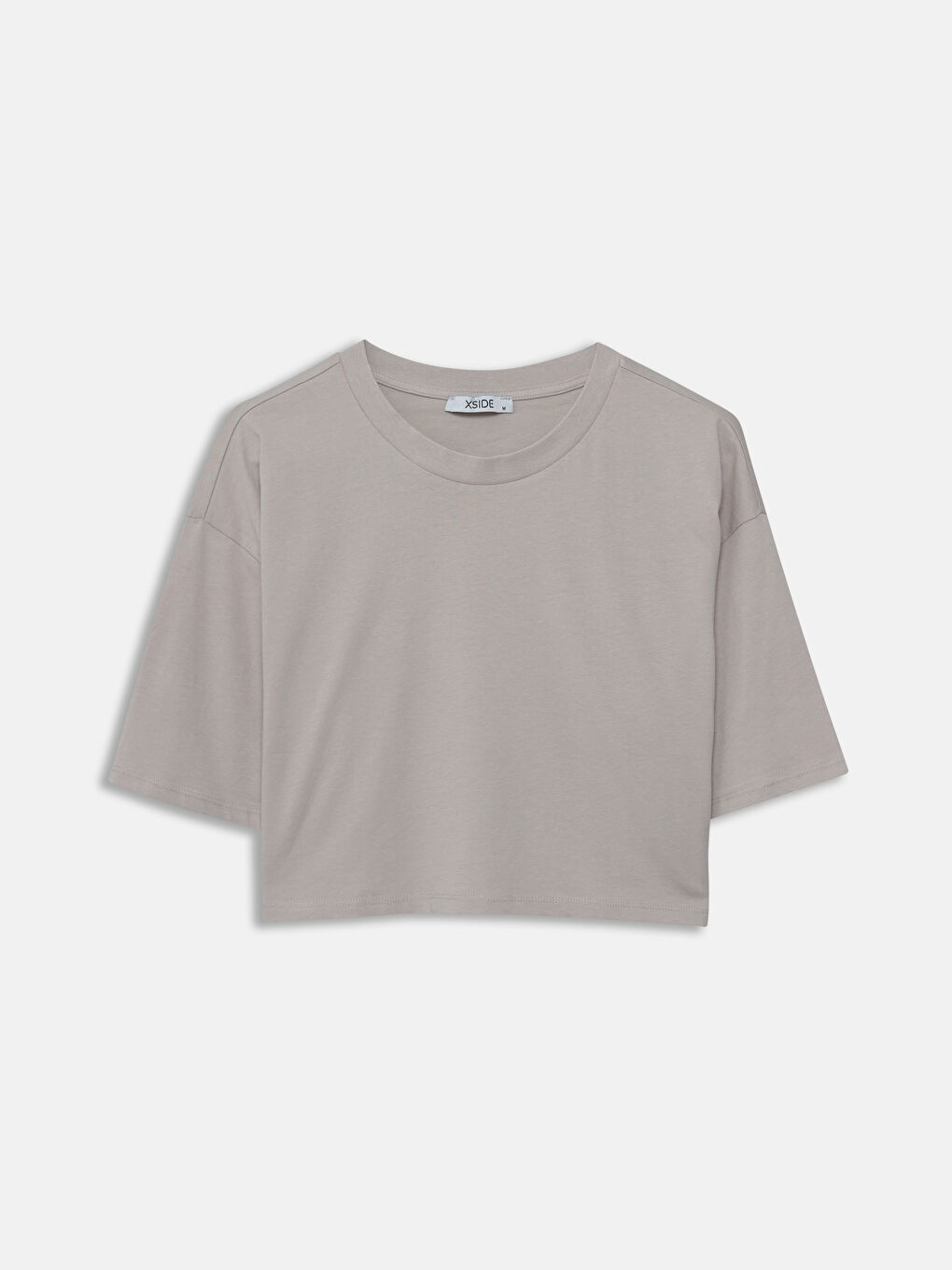 XSIDE Crew Neck Plain Short Sleeve Women's Crop -S5JK84Z8-VVB
