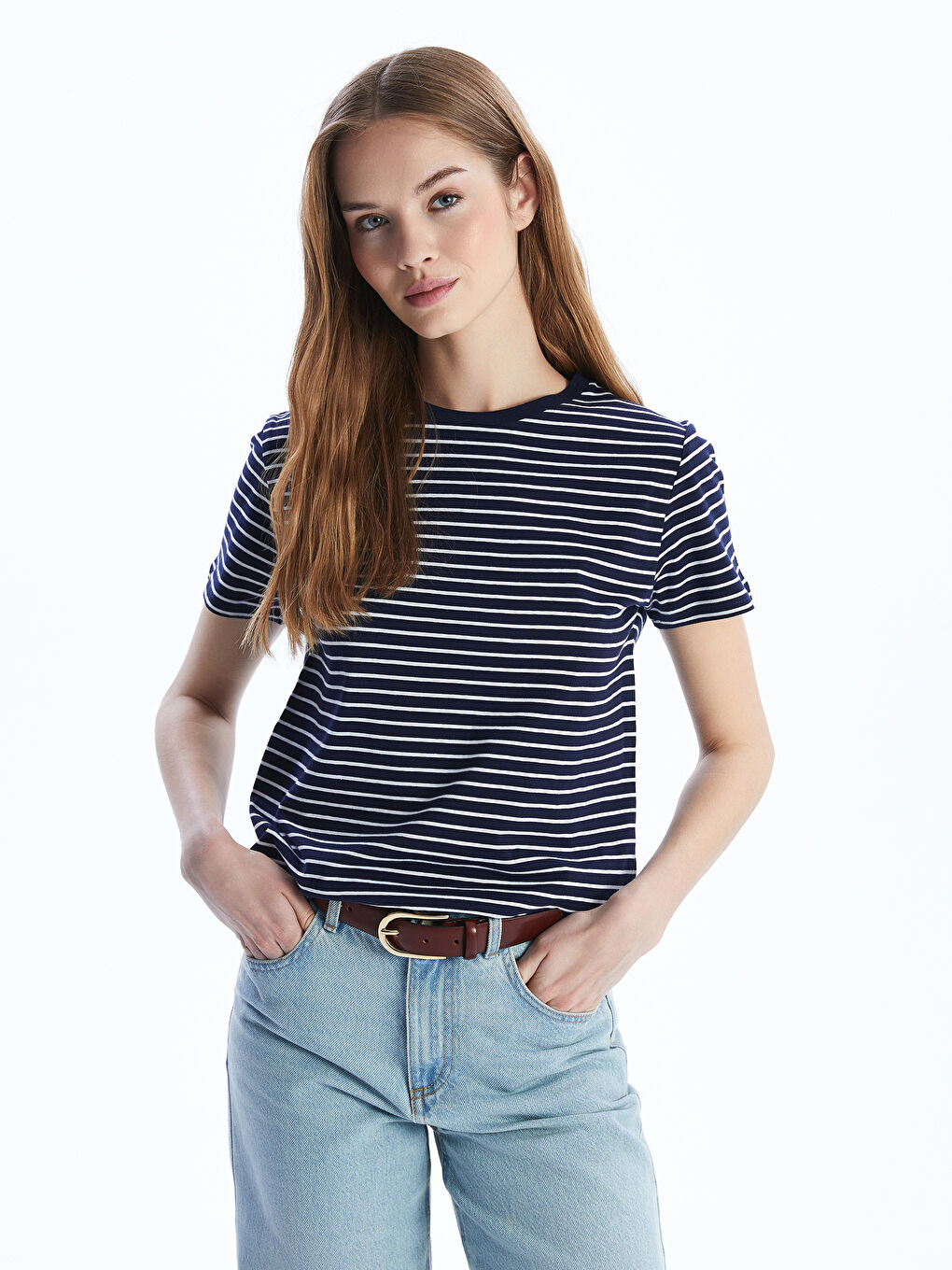 Crew Neck Striped Women's Body