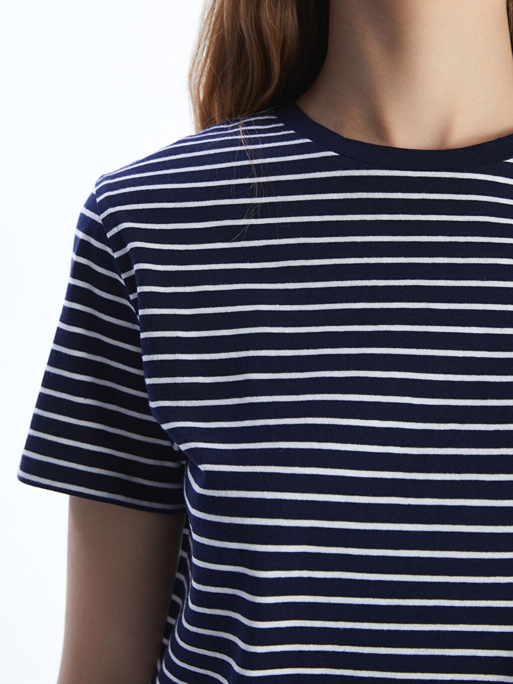 Crew Neck Striped Women's Body-2