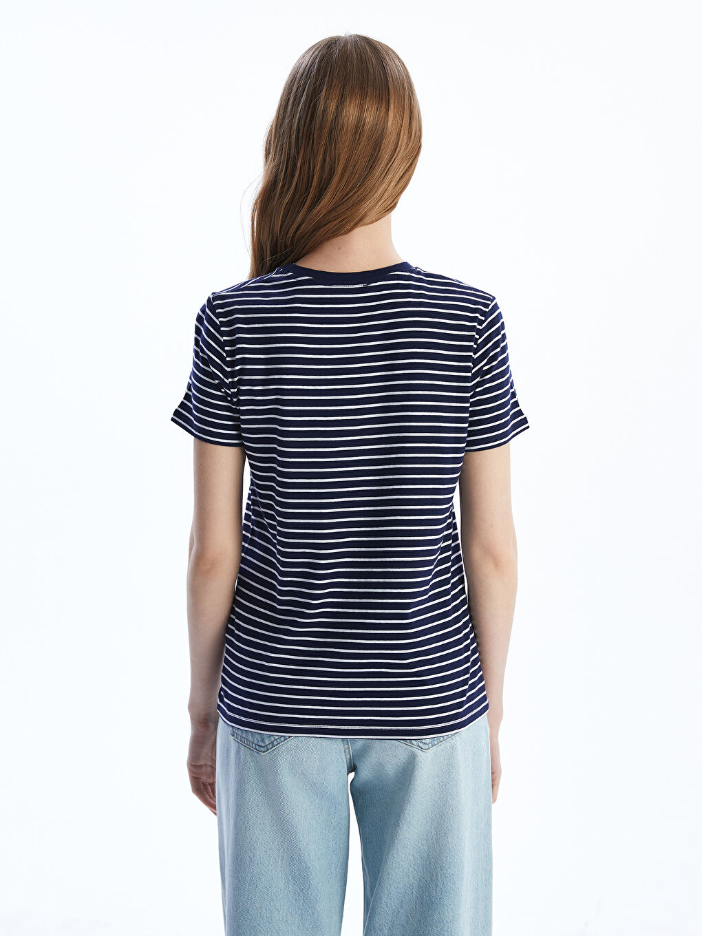 Crew Neck Striped Women's Body-3