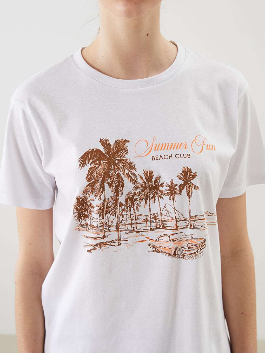 Crew Neck Printed Women's T-Shirt-2