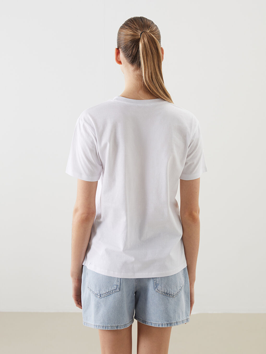 Crew Neck Printed Women's T-Shirt-3