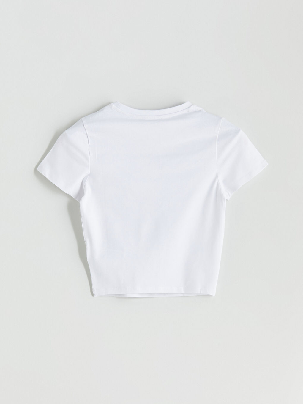 әйелдерге арналған принтті дөңгелек жағалы қысқа жең футболка-5