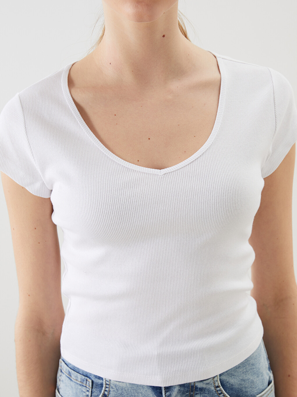 V Neck Women's T-shirt-2