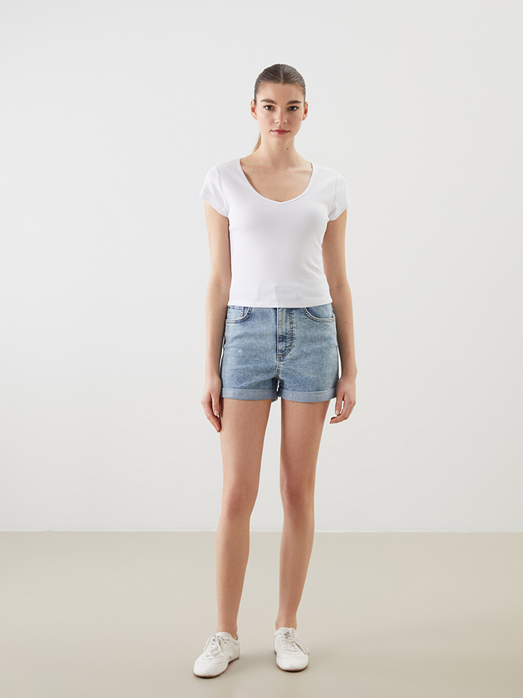 V Neck Women's T-shirt-1