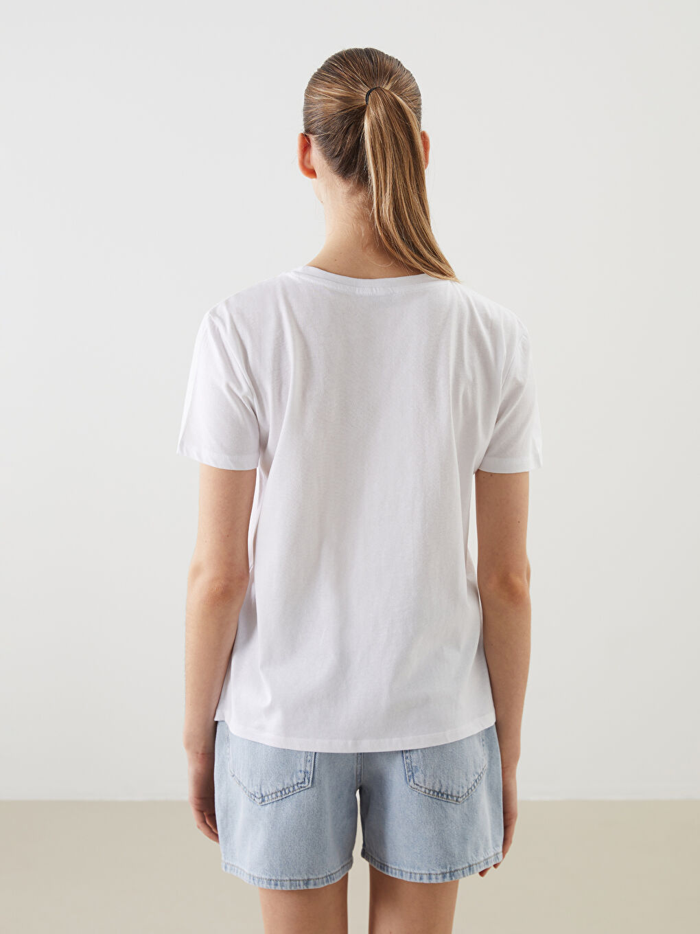 T-shirt Imprimé à Col Rond pour Femmes-3