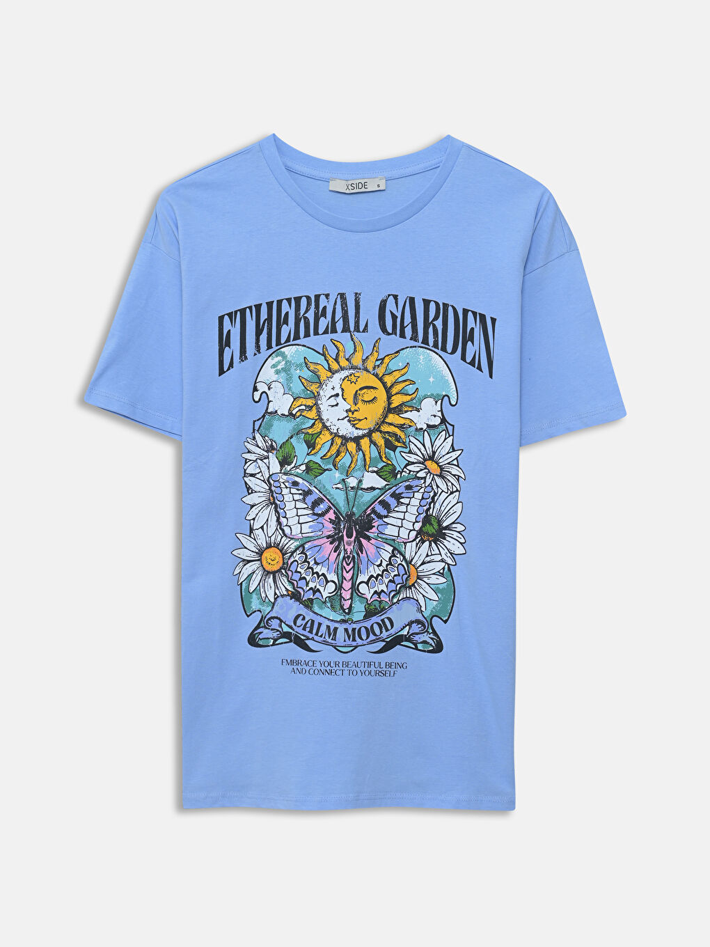 Әйелдерге арналған дөңгелек жағалы қысқа жең футболка