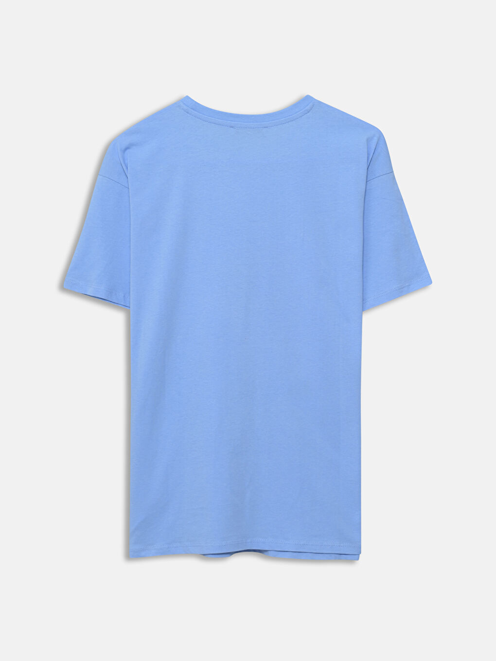 Әйелдерге арналған дөңгелек жағалы қысқа жең футболка-1