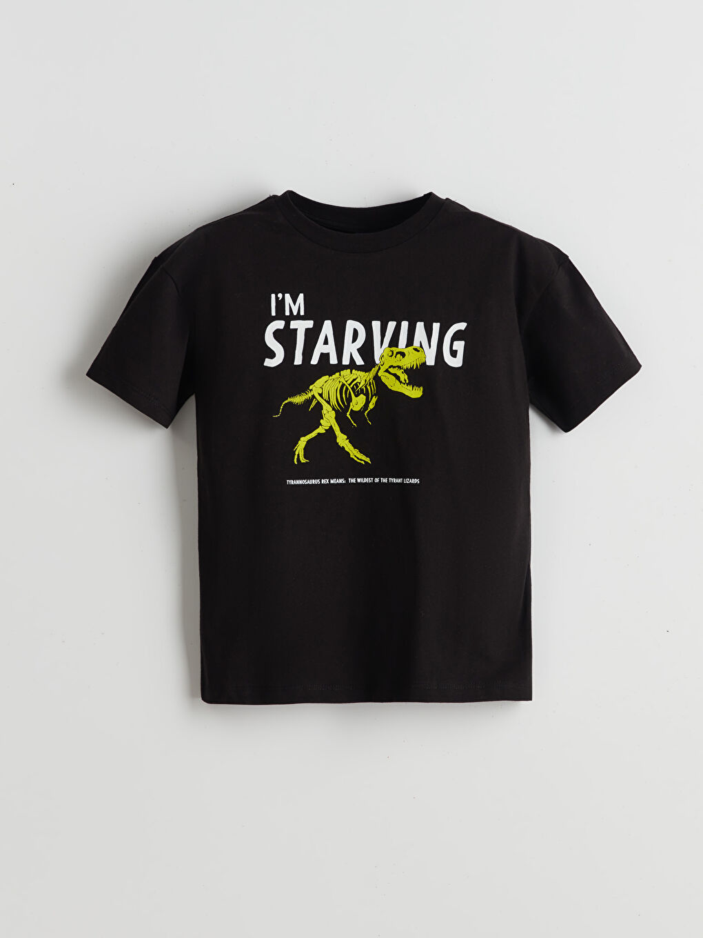 Siyah Bisiklet Yaka Erkek Çocuk Tişört