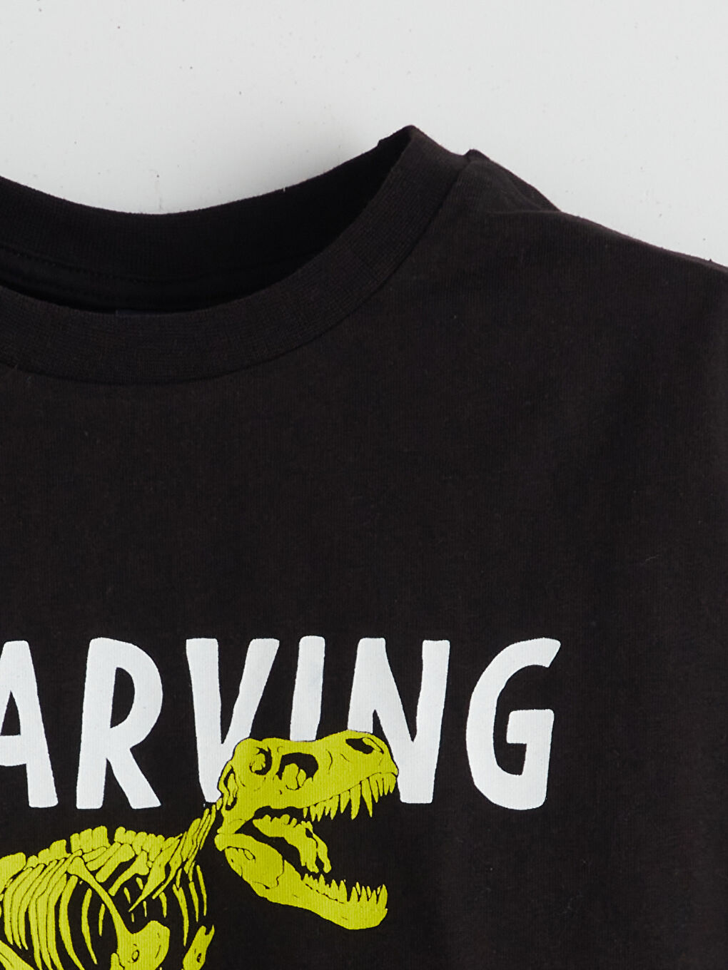 Siyah Bisiklet Yaka Erkek Çocuk Tişört-2