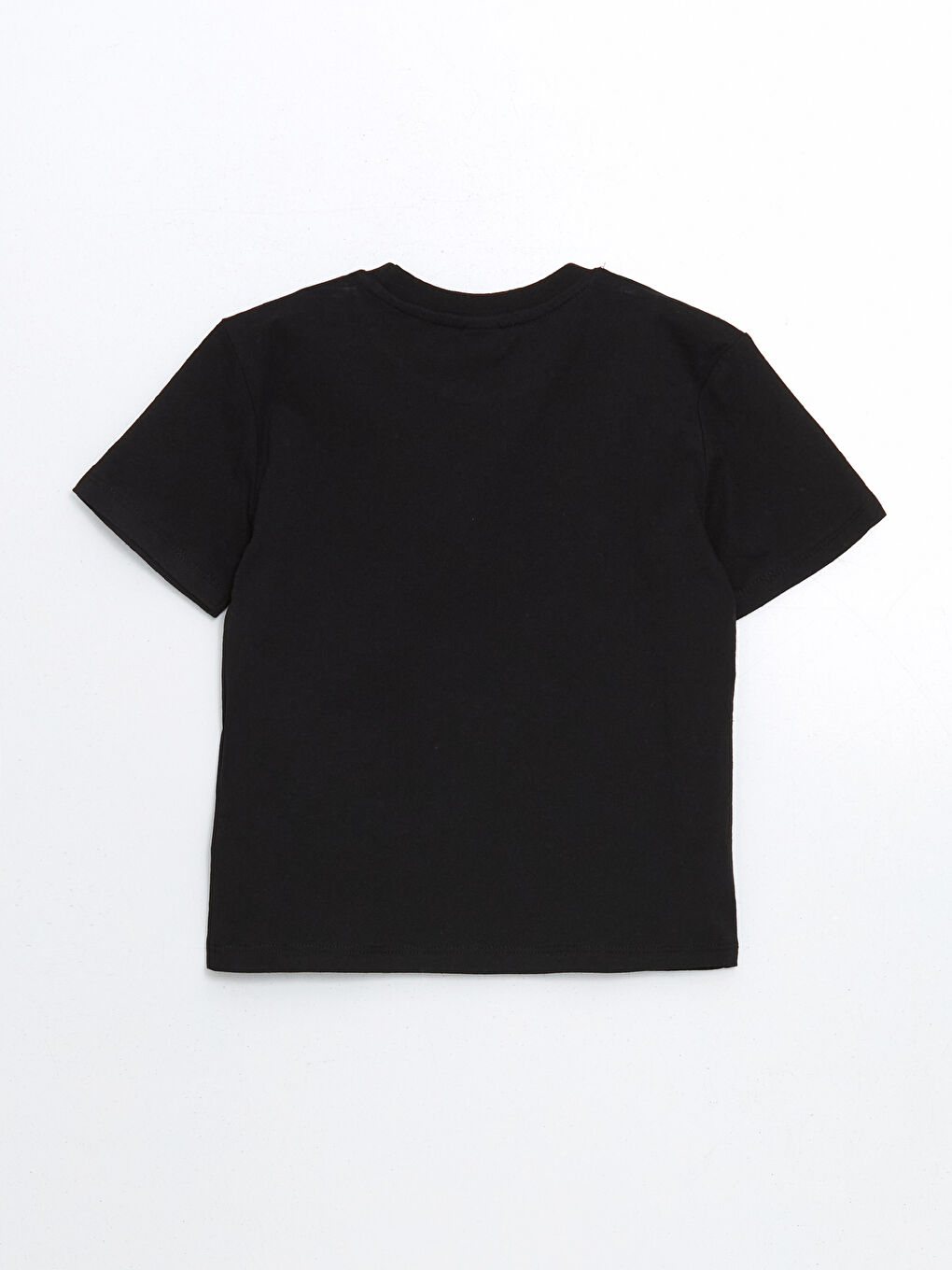 Siyah Bisiklet Yaka Erkek Çocuk Tişört-1