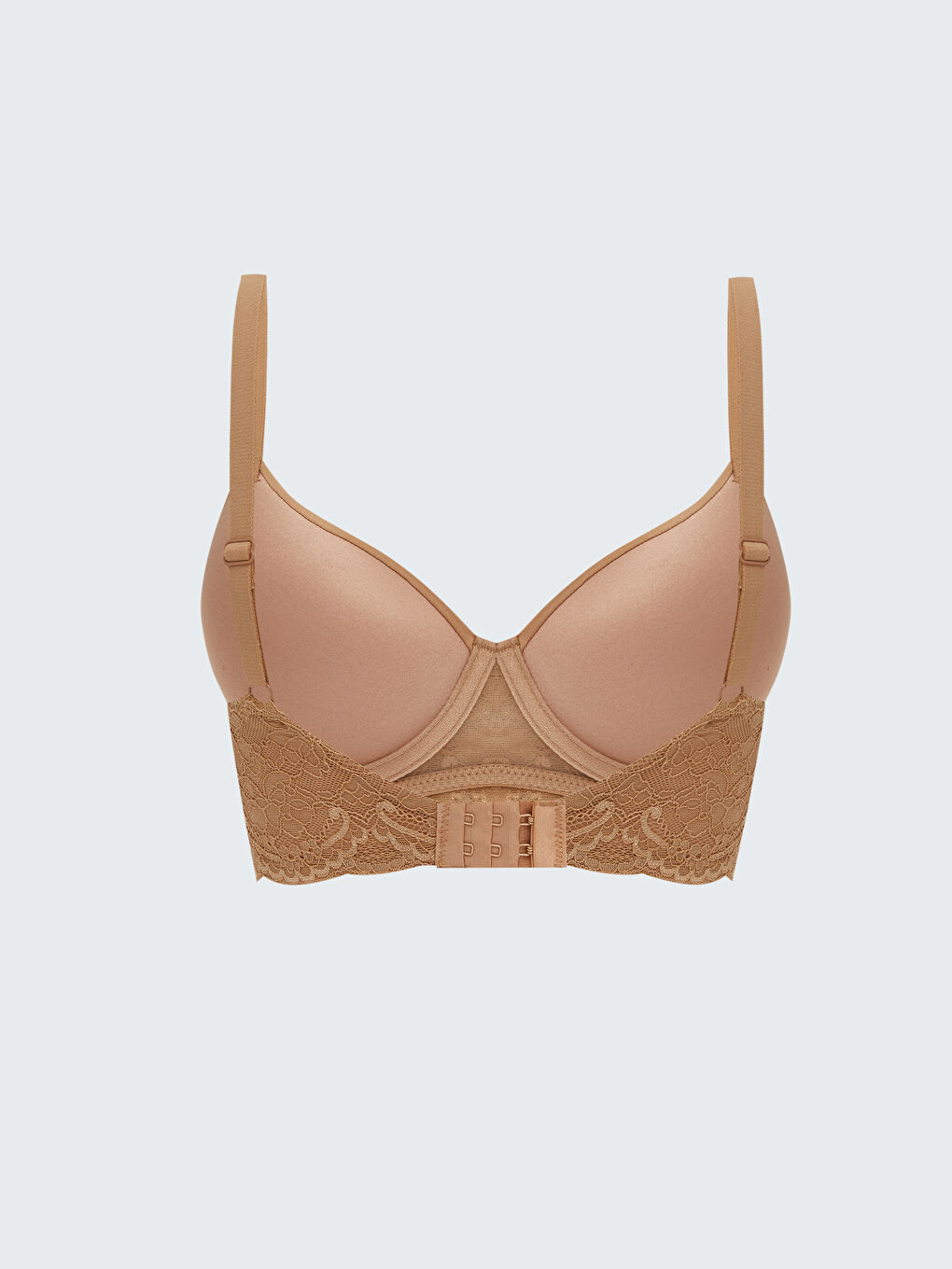 Kahverengi Balenli Dolgusuz Tişört Sütyen-1