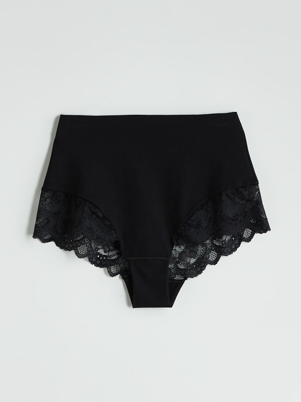 Pembe Yüksek Bel Dantel Detaylı Külot Korse 2'li-4