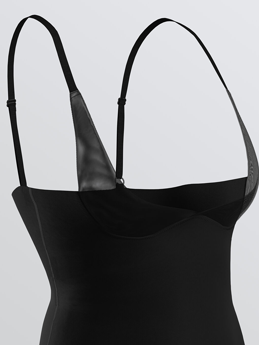 LCW DREAM Siyah Düz Askılı Kadın Bodysuit Korse - 4