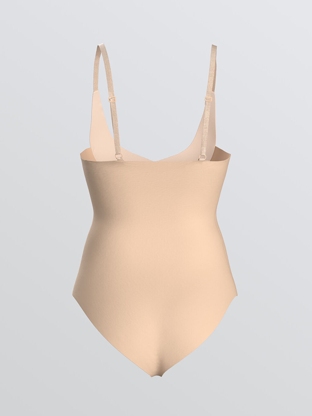 Pembe Düz Askılı Kadın Bodysuit Korse-1