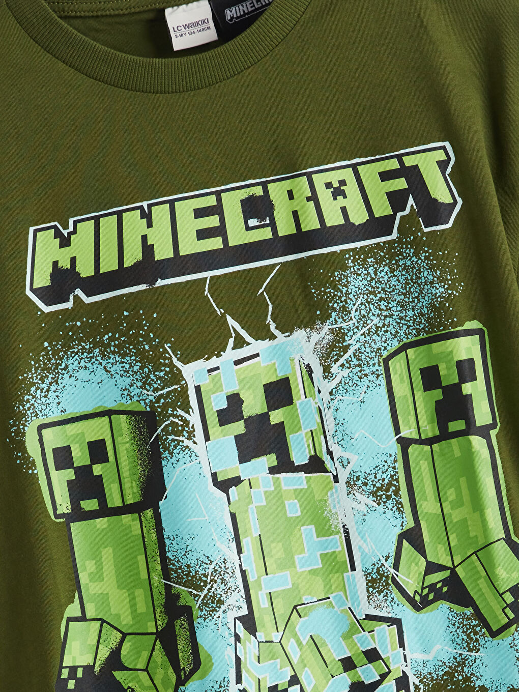 Crew Neck Minecraft Printed Boy’S T-Shirt -S5JL17Z4-HDK