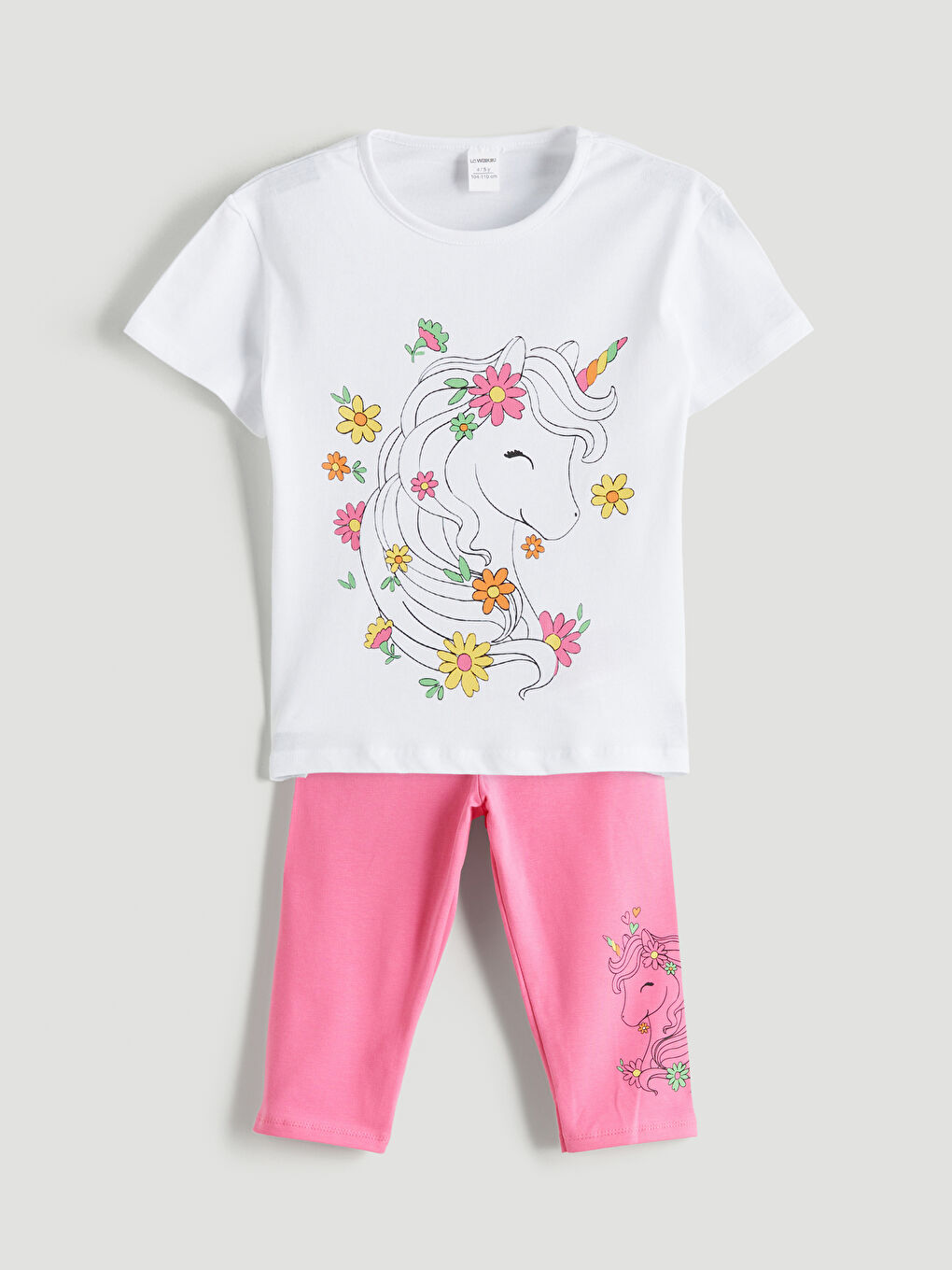 LCW Kids Crew Neck Printed Girls' T-Shirt and Leggings 2 Pack -S5JL23Z1-Q6K
