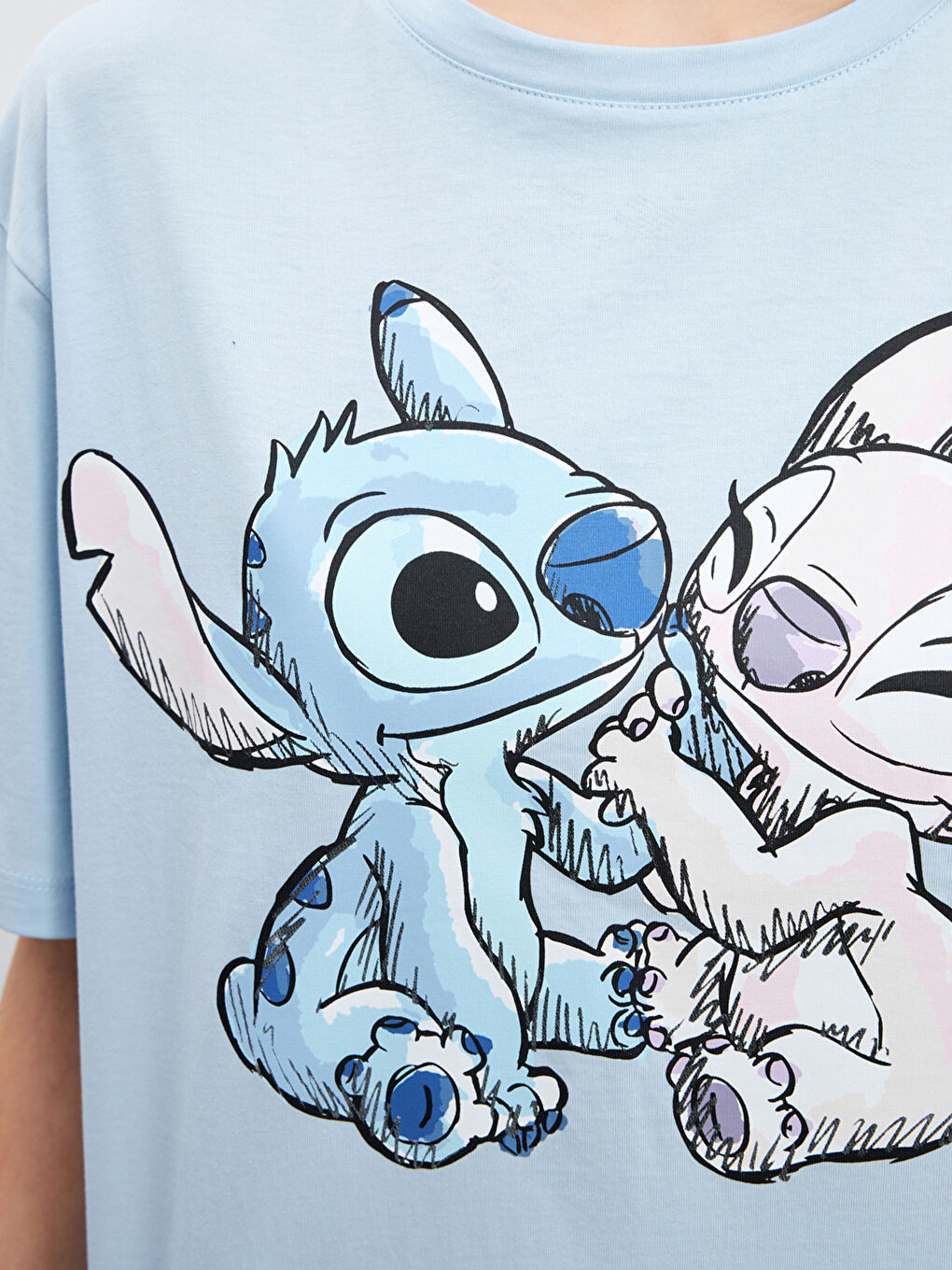 LCWAIKIKI Classic Lilo & Stitch Printed Oversize Women's T-Shirt -S5JL46Z8-QXL