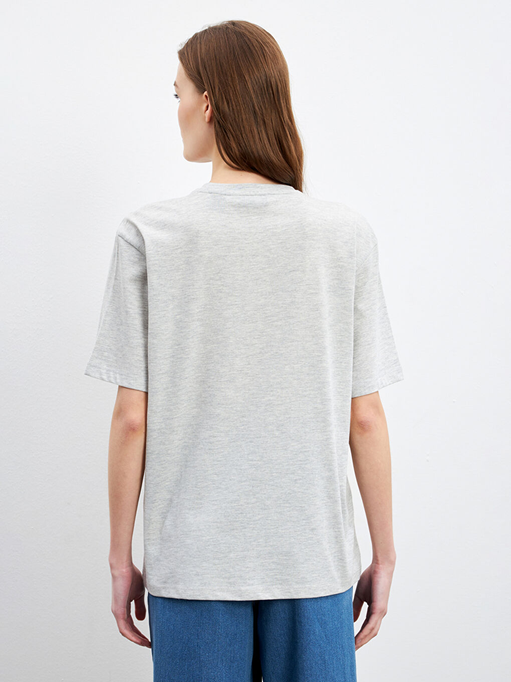 LCWAIKIKI Classic Woman GREY T-Shirt -S5JL51Z8-CT3