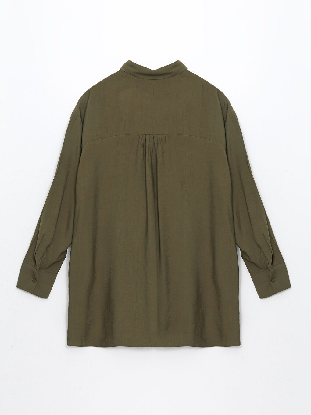 LCWAIKIKI Classic Haki Oversize Kadın Gömlek Tunik - 6