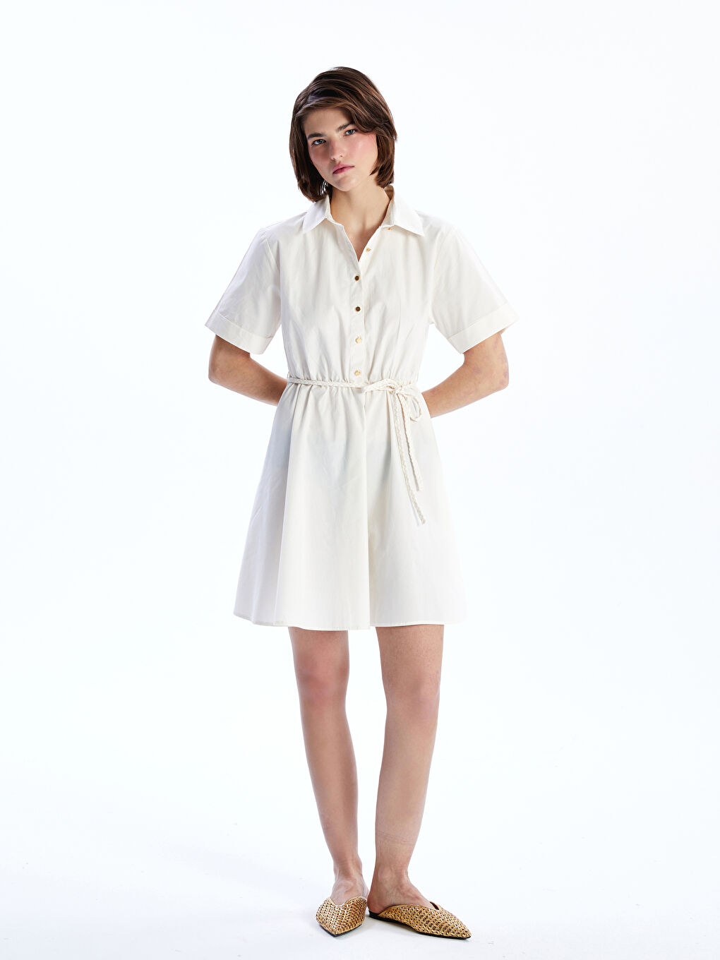 LCW Vision Woman ECRU Dress -S5JL70Z8-FDV