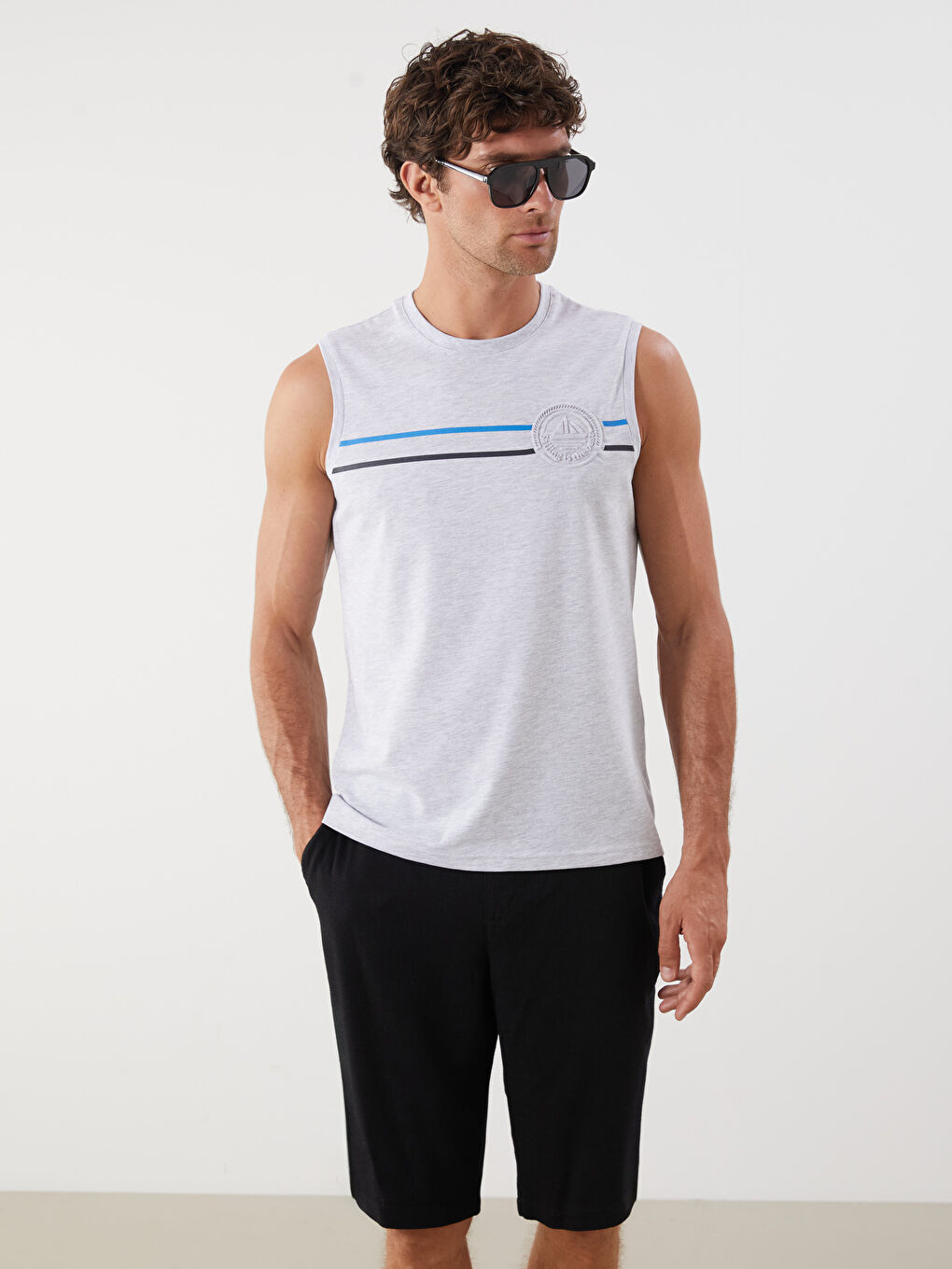 LCWAIKIKI Classic Crew Neck Printed Men's Sleeveless T-Shirt -S5JL75Z8-DFL