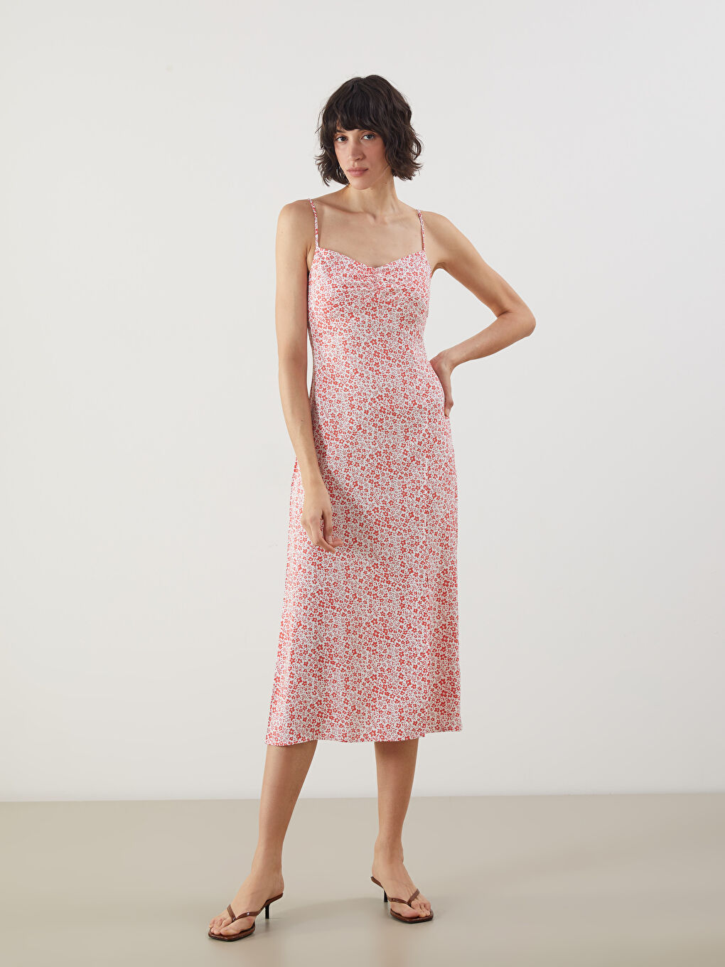 LCW Vision V-Neck Floral Dress -S5JL76Z8-LRA