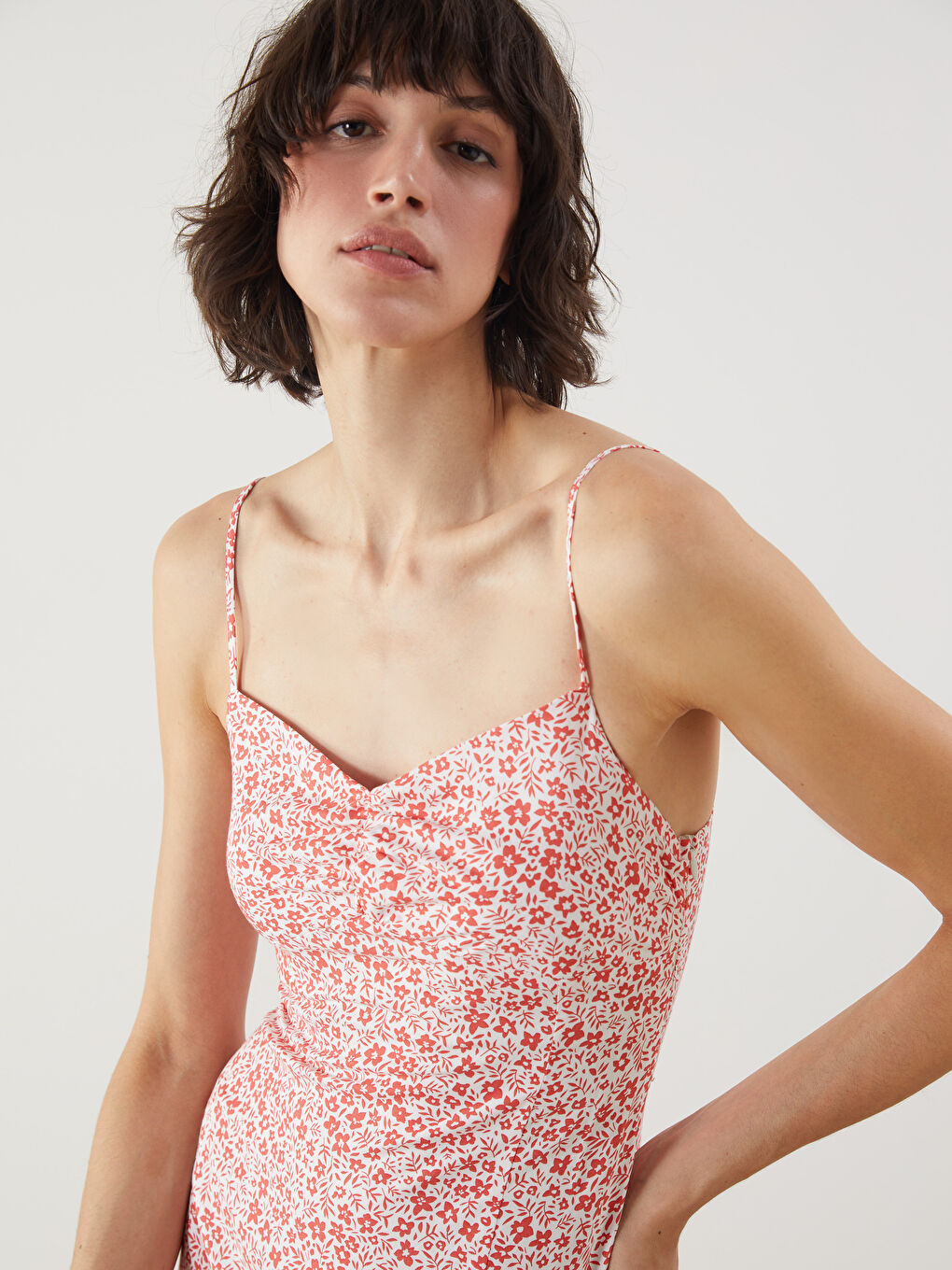 LCW Vision V-Neck Floral Dress -S5JL76Z8-LRA
