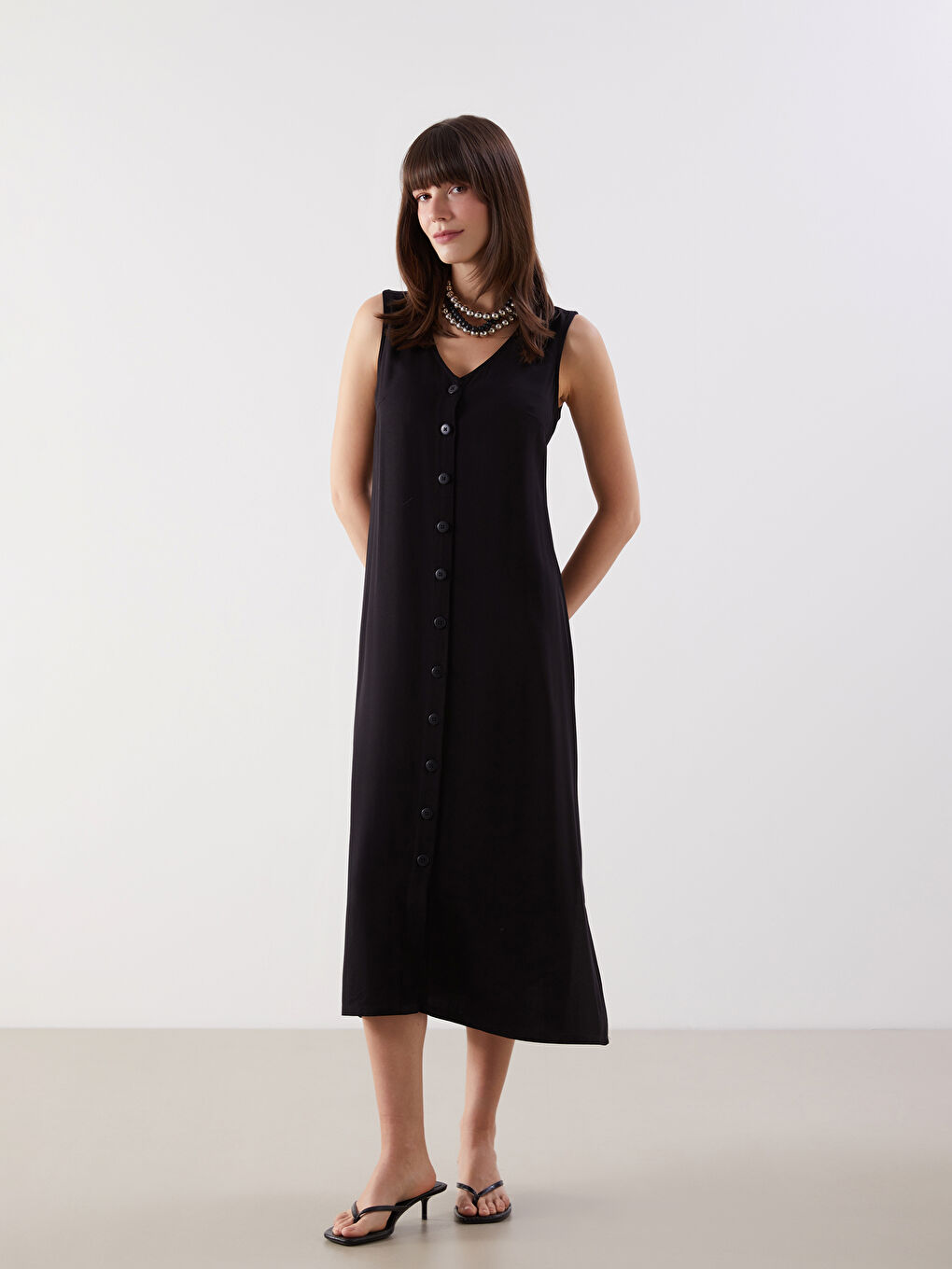 LCW Comfort Woman BLACK Dress -S5JL78Z8-CVL