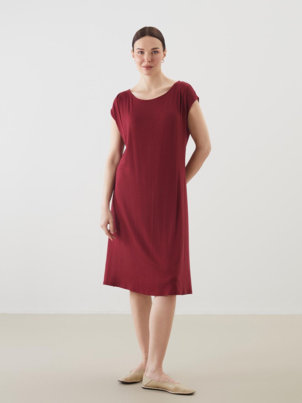 LCW Grace Crew Neck A-Line Dress -S5JL90Z8-HMS