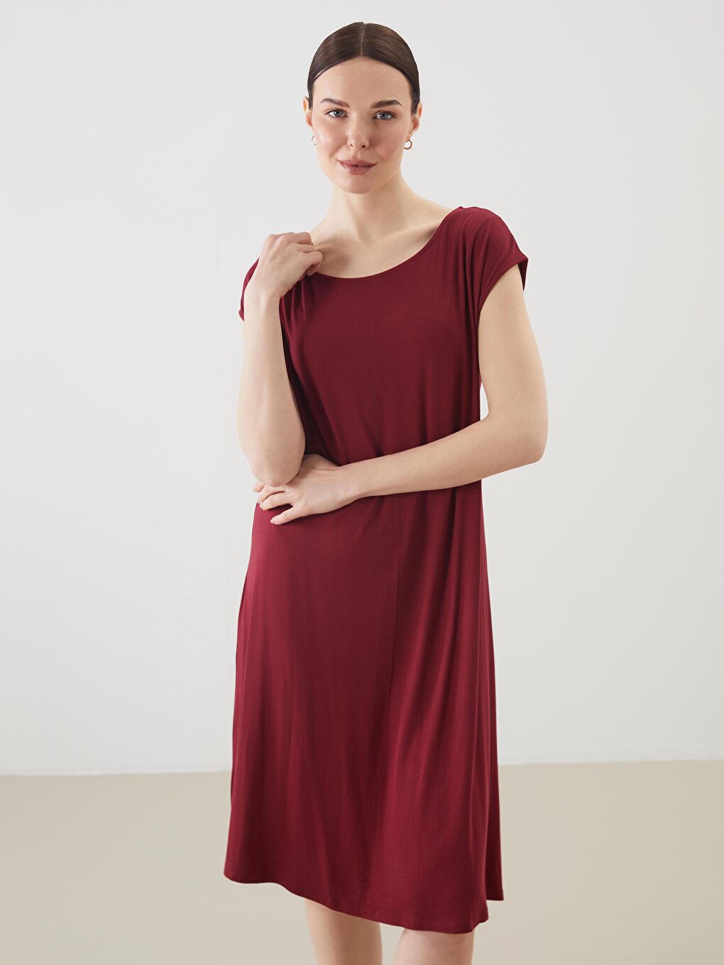 LCW Grace Crew Neck A-Line Dress -S5JL90Z8-HMS