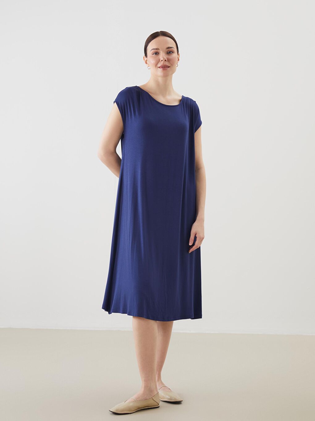 LCW Grace Crew Neck A-Line Dress -S5JL90Z8-HPN