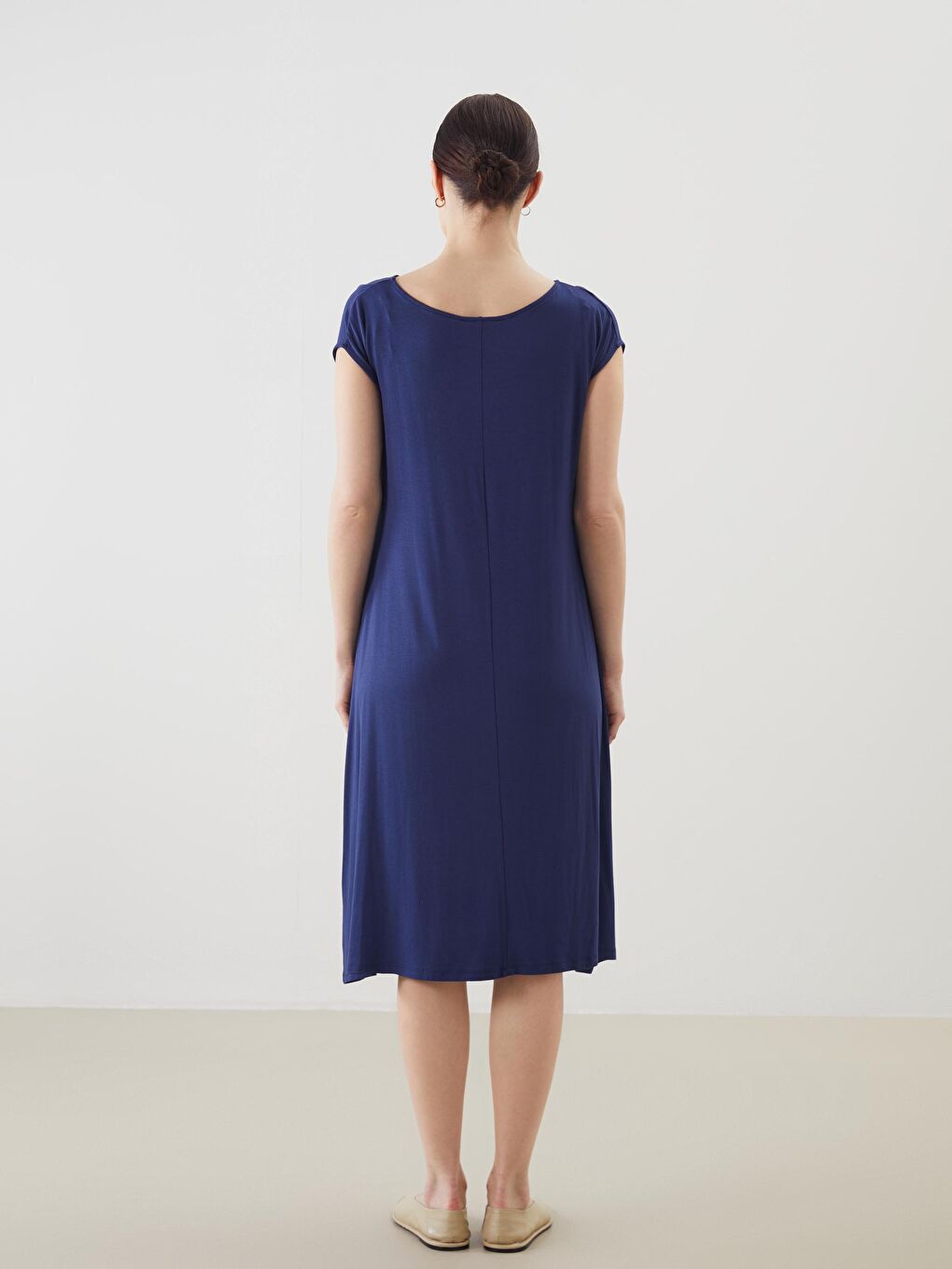 LCW Grace Crew Neck A-Line Dress -S5JL90Z8-HPN