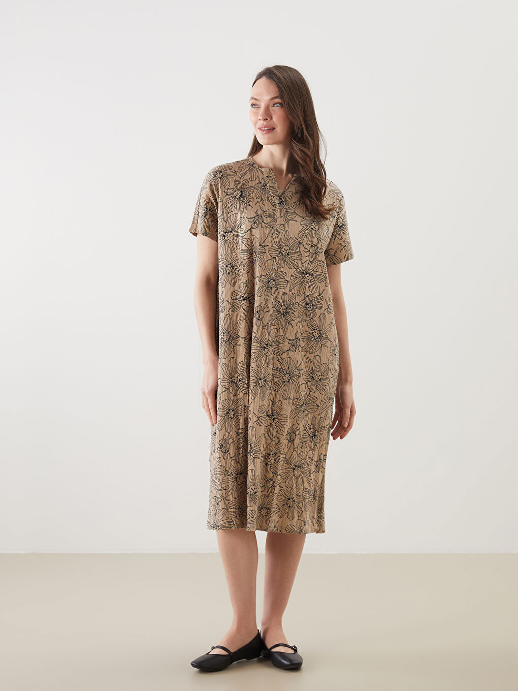 LCW Grace Woman BEIGE Dress -S5JM03Z8-LQB
