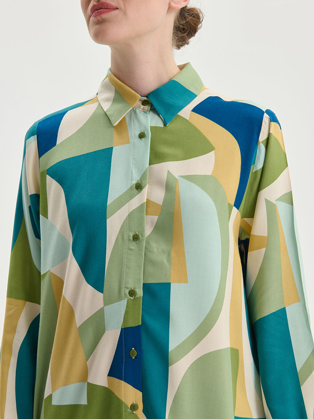 Patterned Women's Shirt Tunic -S5JM13Z8-LRR