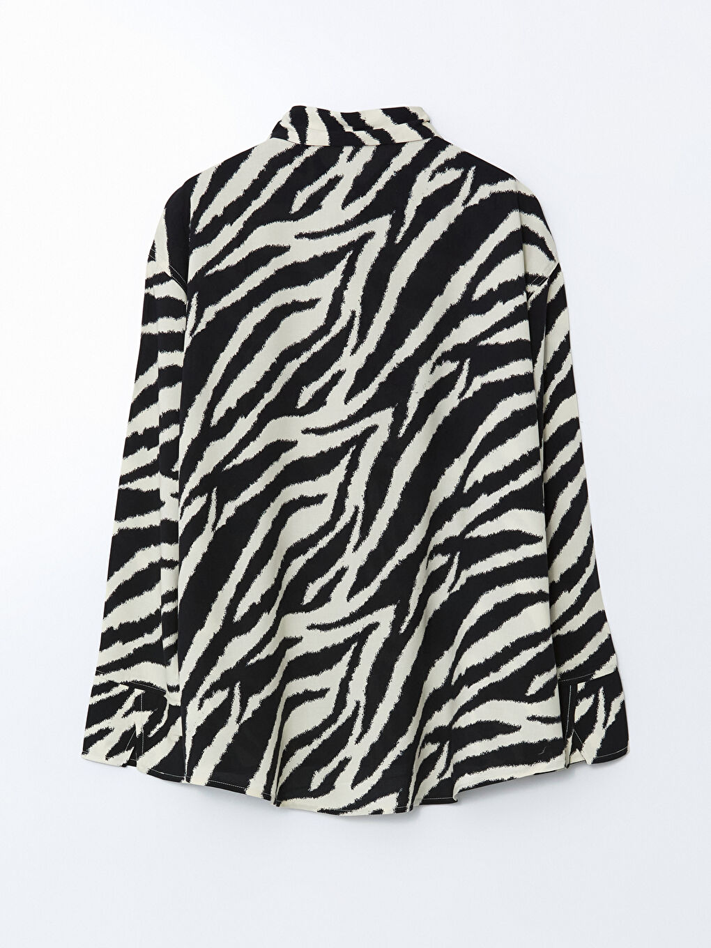 Zebra Patterned Oversize Women's Shirt -S5JM23Z8-LQJ