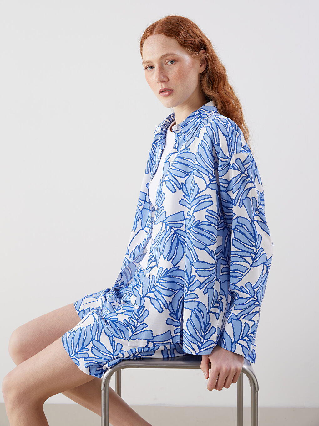 Floral Oversize Women's Shirt -S5JM23Z8-LQN