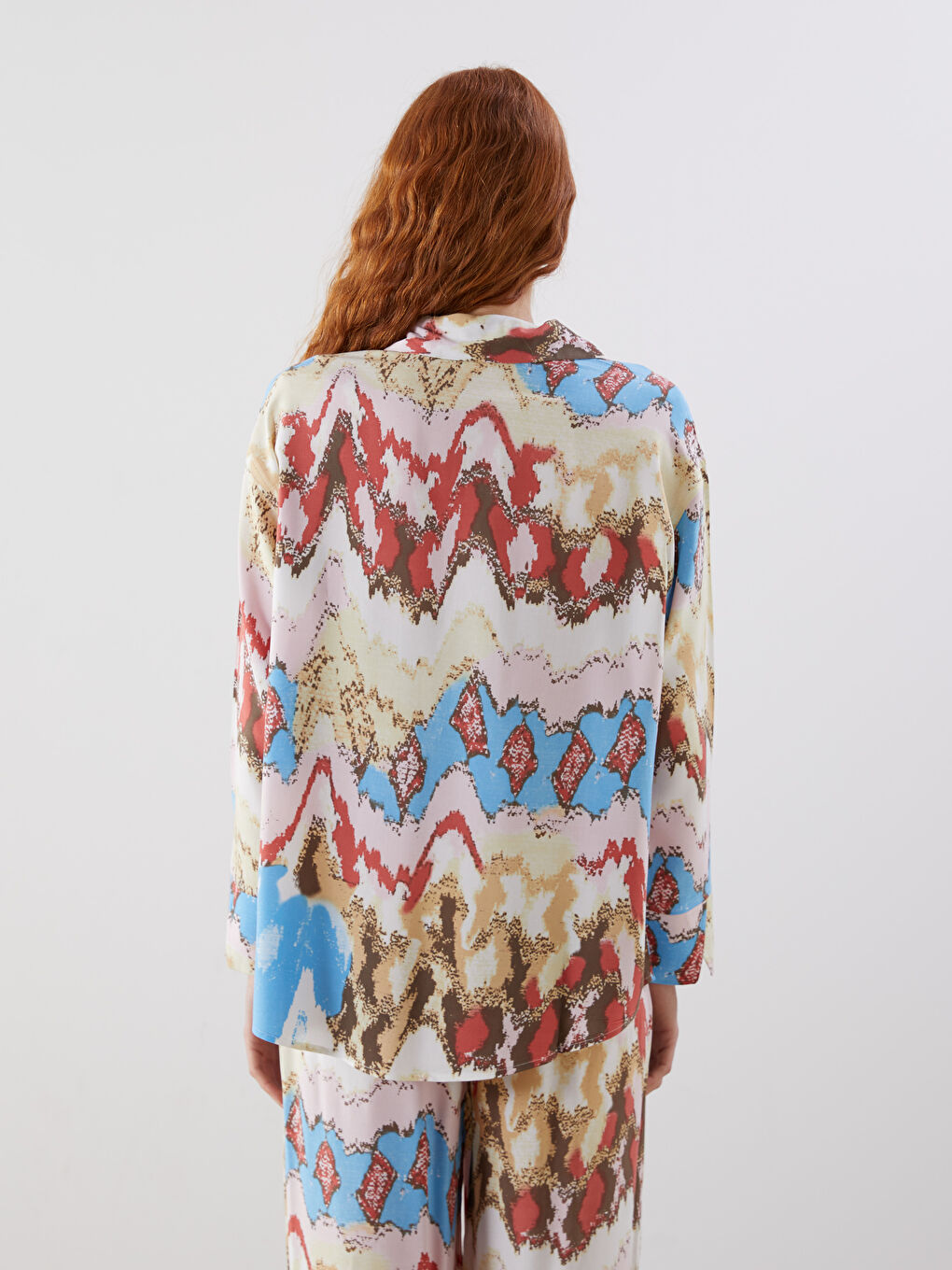 Patterned Oversize Women's Shirt -S5JM23Z8-LQY