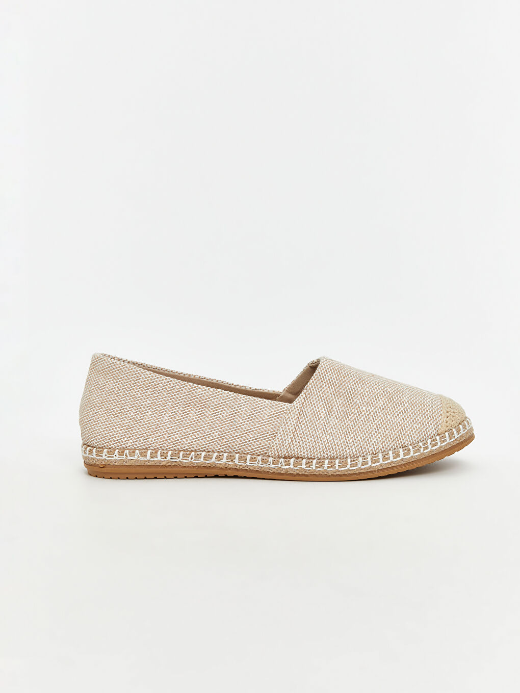 Bej Hasır Tabanlı Kadın Espadril-1