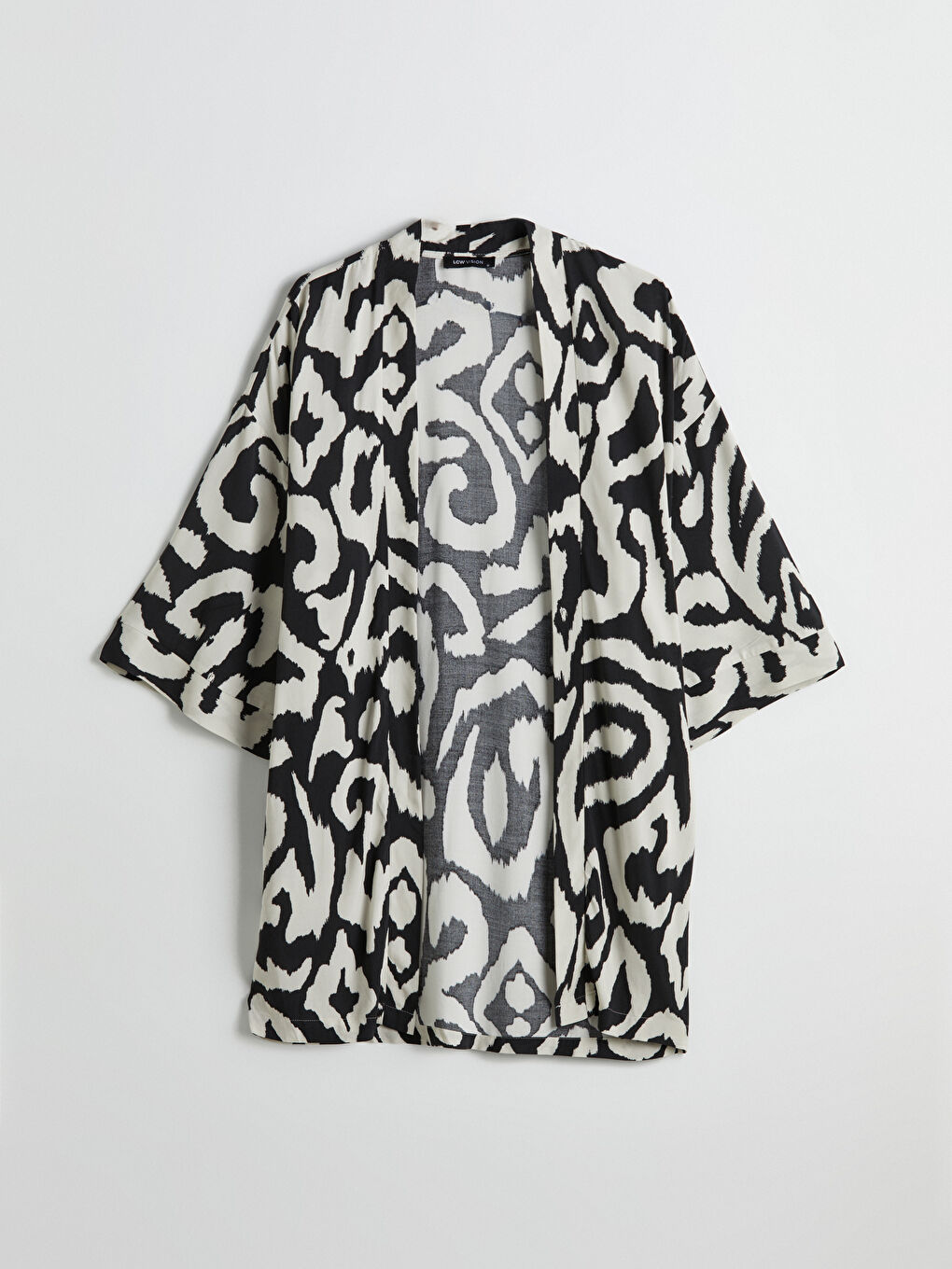 Schalkragen Gemustert Oversize Damen Kimono-4