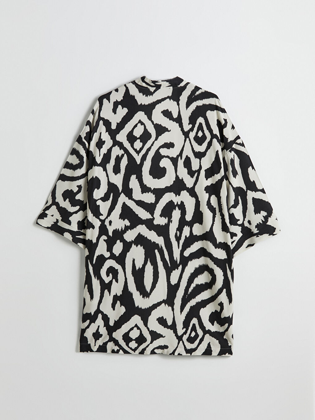 Schalkragen Gemustert Oversize Damen Kimono-5