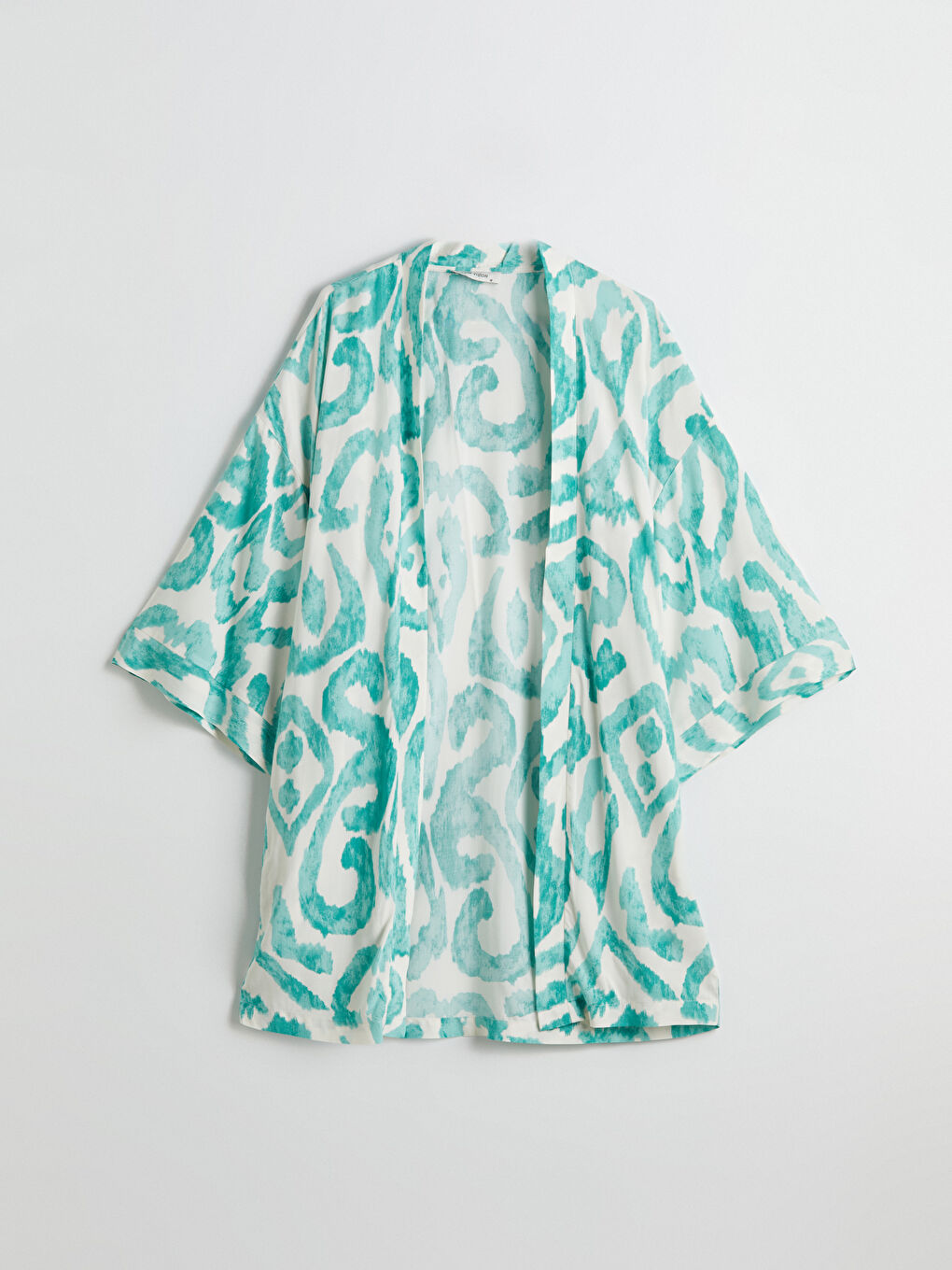 Schalkragen Gemustert Oversize Damen Kimono-4