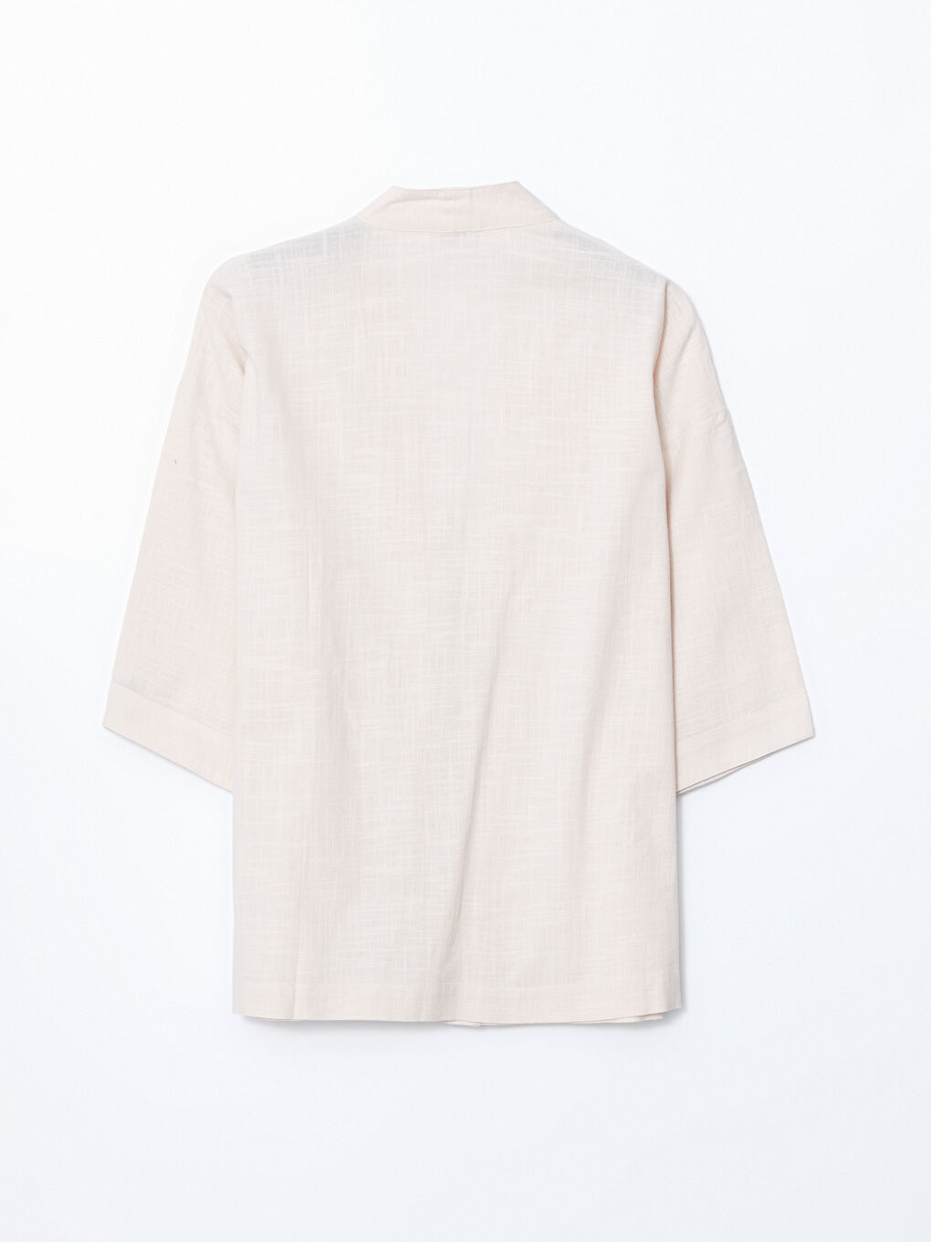 Shawl Collar Linen Look Oversize Women's Kimono-5